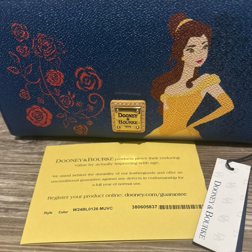 Disney Parks Dooney & Bourke Beauty & The Beast Belle Roses Wallet Wristlet - Picture 3 of 13
